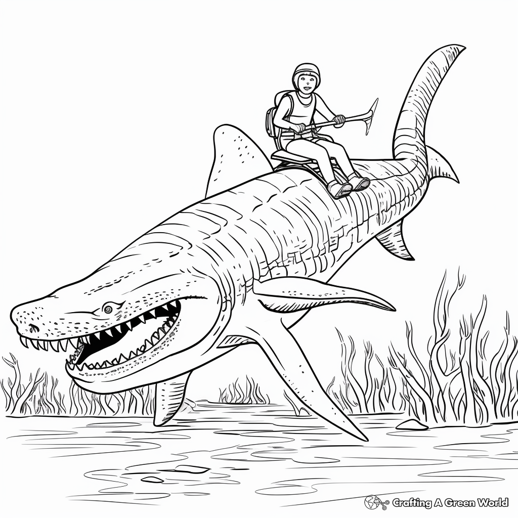 Kronosaurus Hunting Scene Coloring Pages for the Adventurous 1