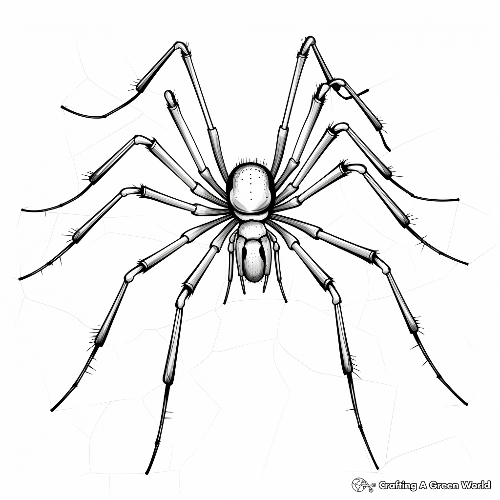 Labeled Parts of a Black Widow Spider Coloring Pages 2