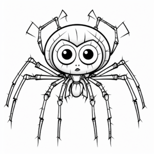 Labeled Parts of a Black Widow Spider Coloring Pages 3