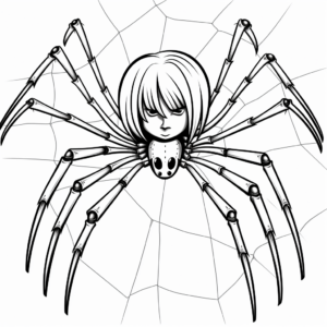 Labeled Parts of a Black Widow Spider Coloring Pages 4