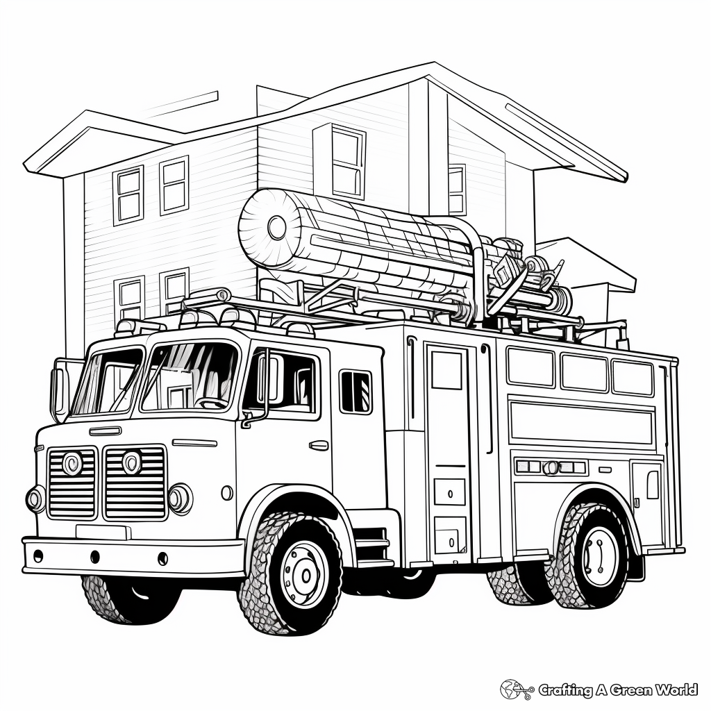 Ladder Truck Coloring Pages 1