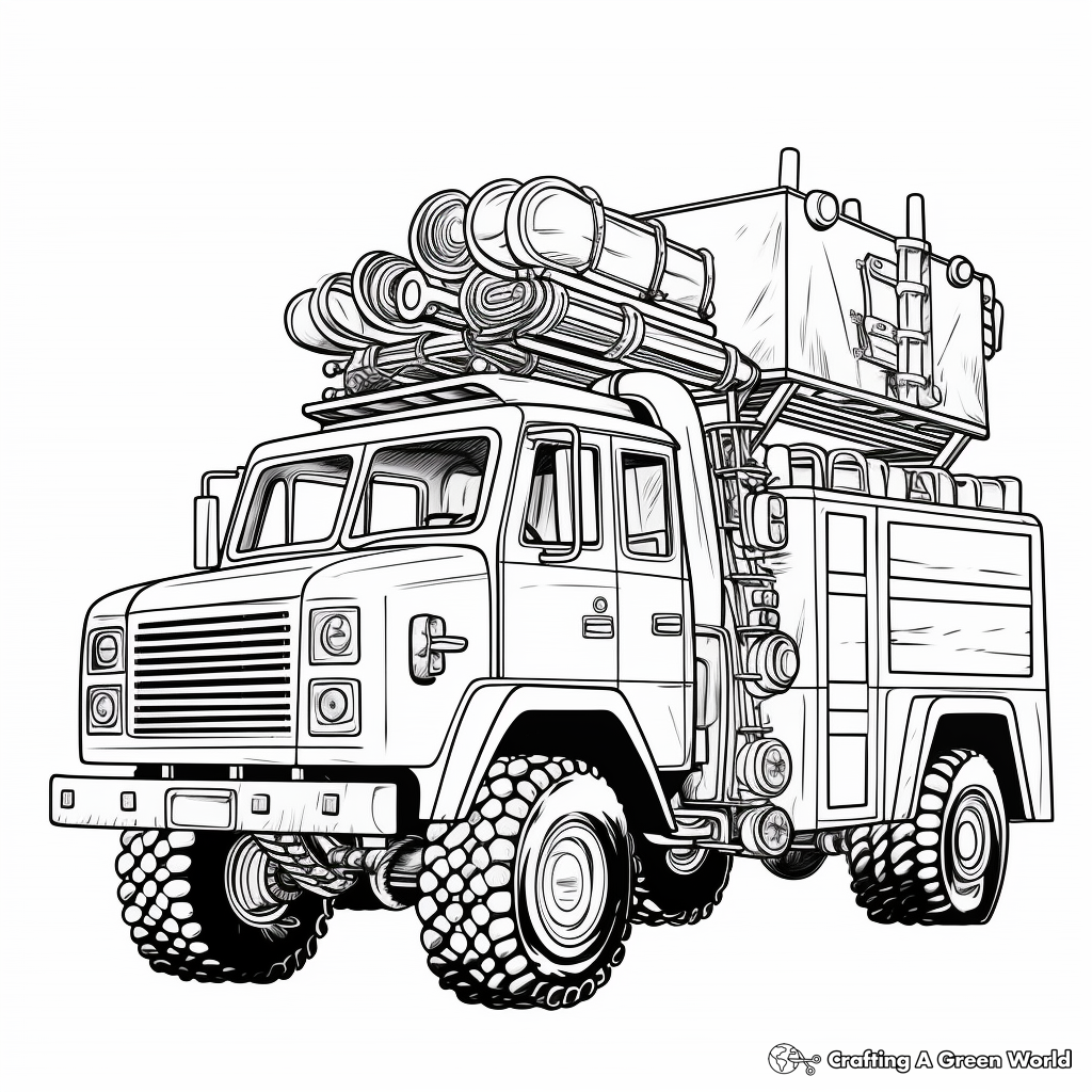 Ladder Truck Coloring Pages 3