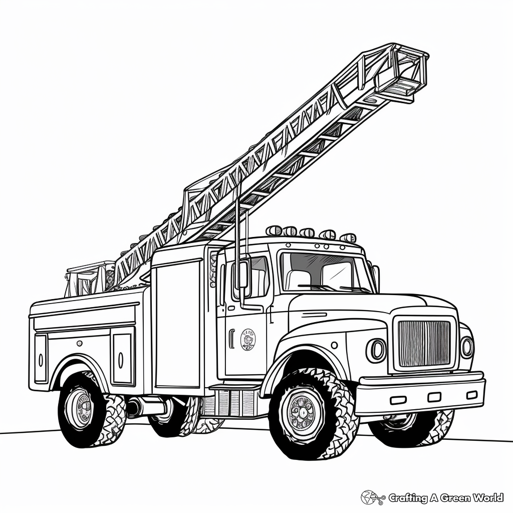 Ladder Truck Coloring Pages 4