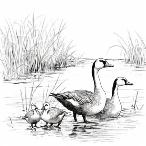 Lakeside Canada Geese Coloring Pages 3