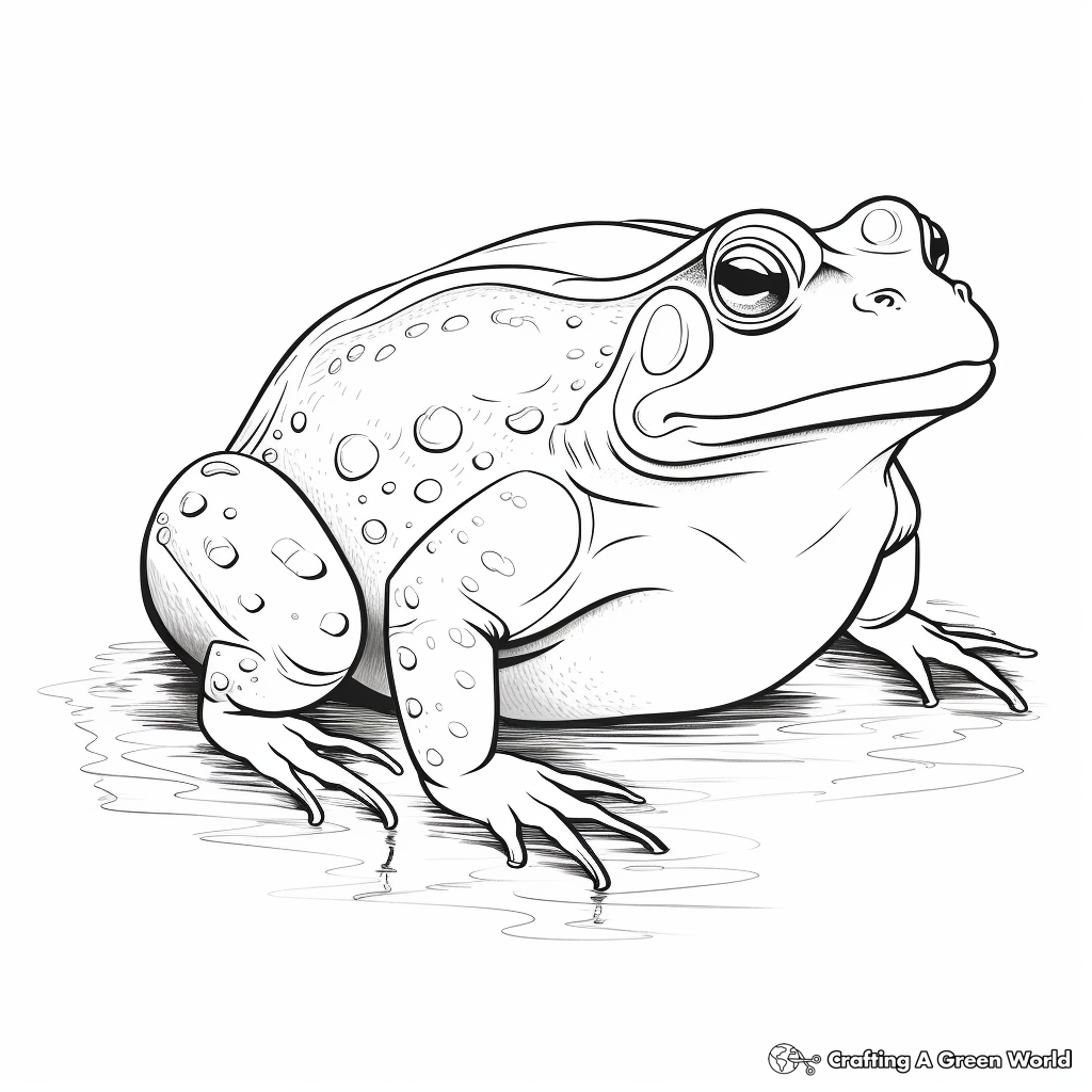 Large Adult Bullfrog Coloring Pages 3
