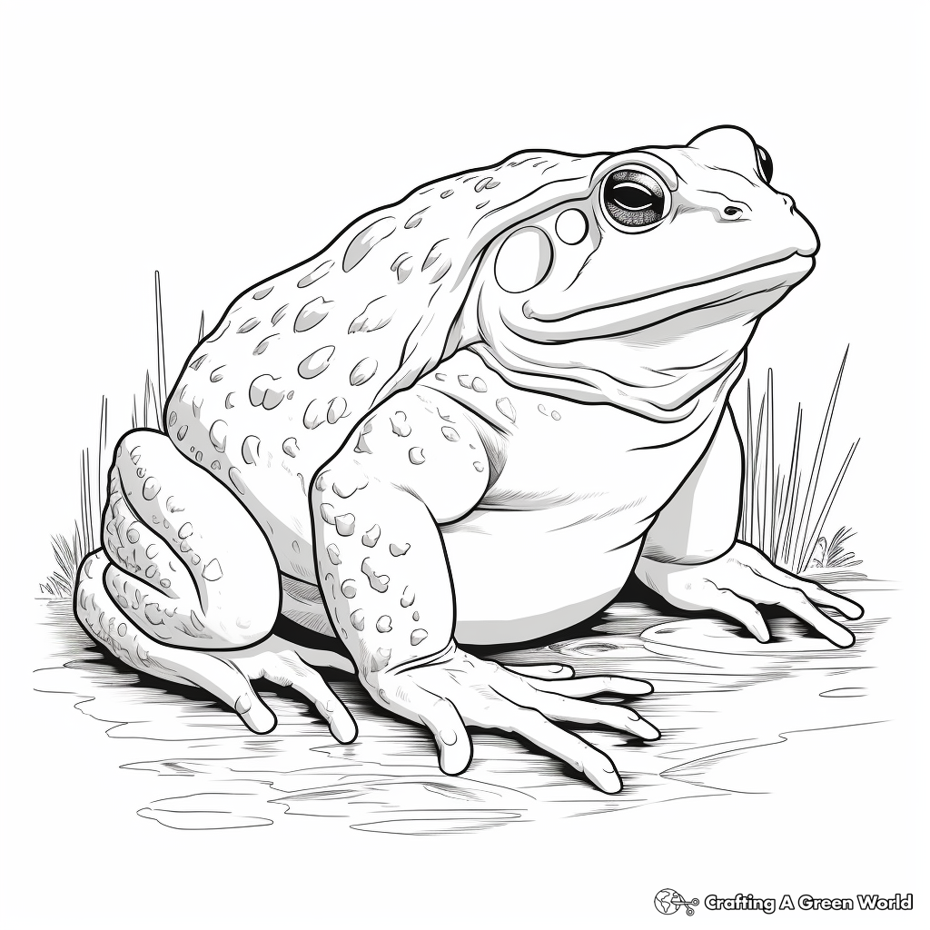 Large Adult Bullfrog Coloring Pages 4