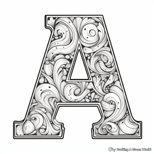 Large Block Letter 'A' Coloring Pages 3