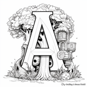 Large Block Letter 'A' Coloring Pages 4