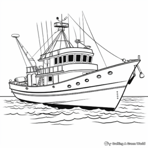 Large Commercial Fishing Boat Coloring Pages 2