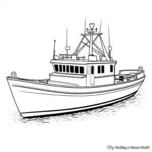 Large Commercial Fishing Boat Coloring Pages 3