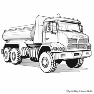 Large Flatbed Truck Coloring Pages 1