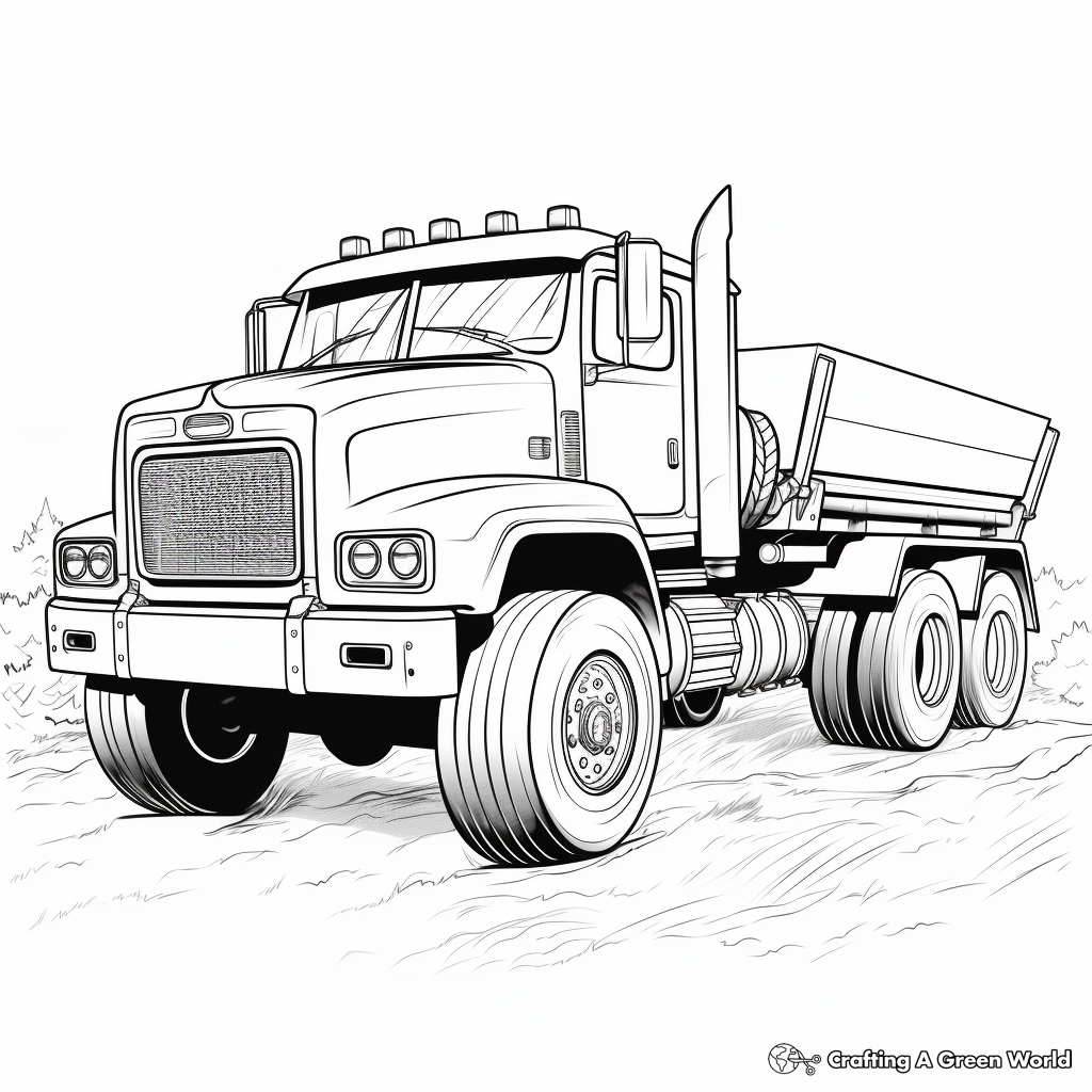 Large Flatbed Truck Coloring Pages 3