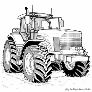 Large Scale Combine Tractor Coloring Pages 2