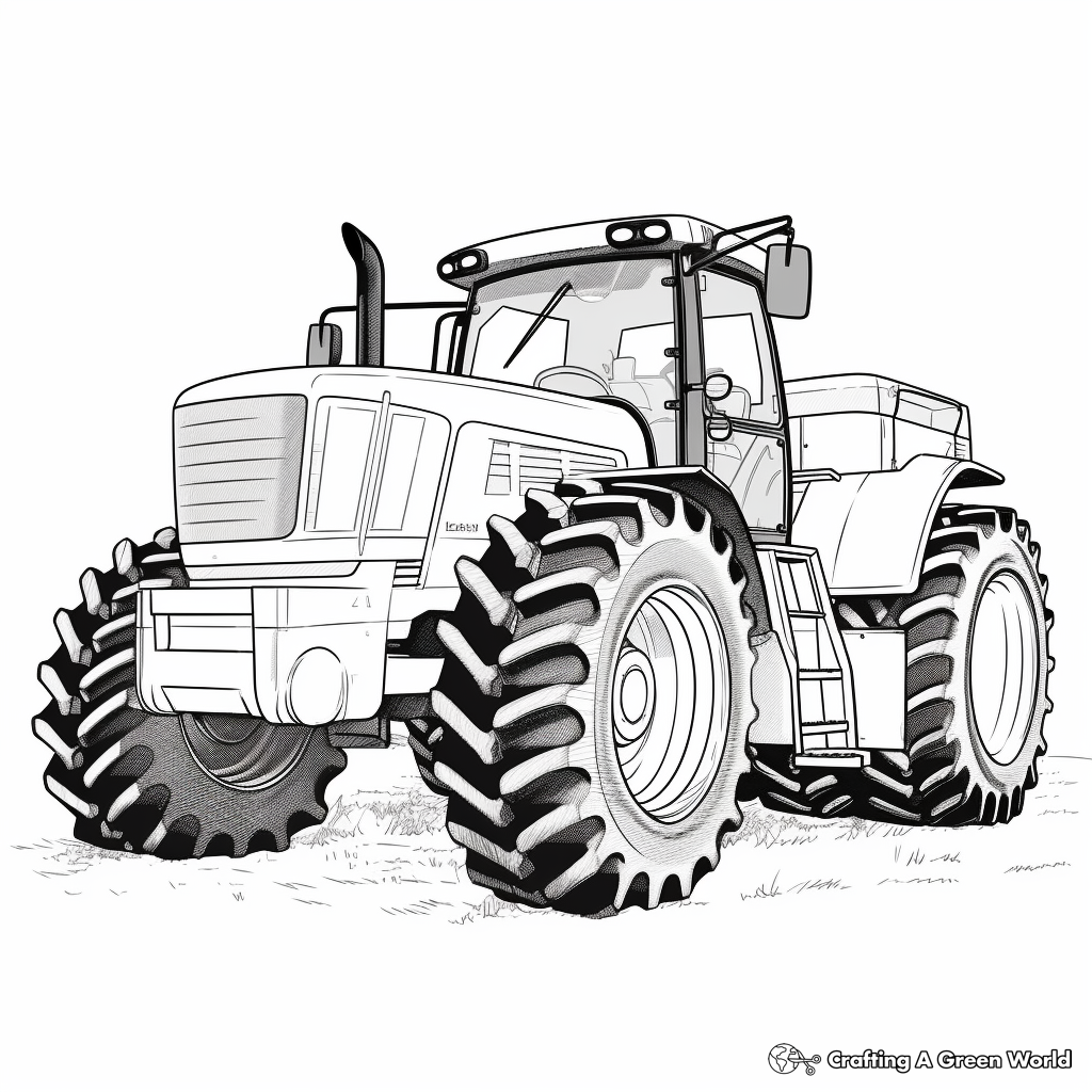 Large Scale Combine Tractor Coloring Pages 4