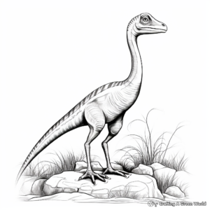 Large Size Compysognathus Coloring Page for Wall Art 2