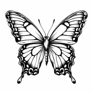 Large-Sized Swallowtail Butterfly Coloring Pages 1