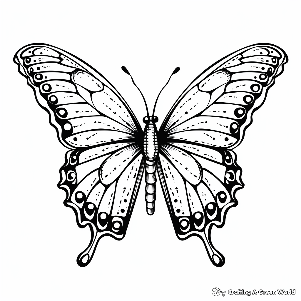 Large-Sized Swallowtail Butterfly Coloring Pages 2