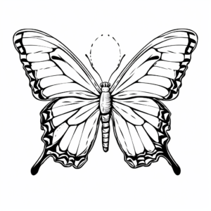 Large-Sized Swallowtail Butterfly Coloring Pages 3