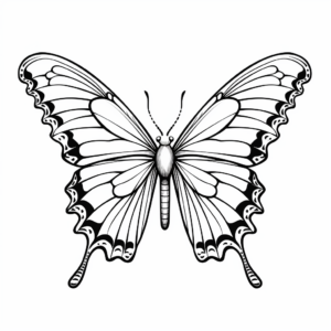 Large-Sized Swallowtail Butterfly Coloring Pages 4