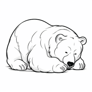 Large Sleeping Bear Outline Coloring Pages 1