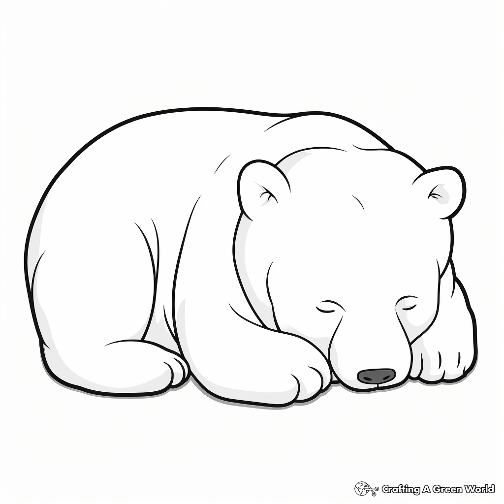 Large Sleeping Bear Outline Coloring Pages 2