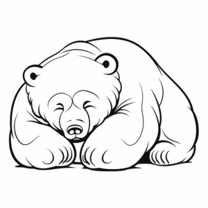 Large Sleeping Bear Outline Coloring Pages 3