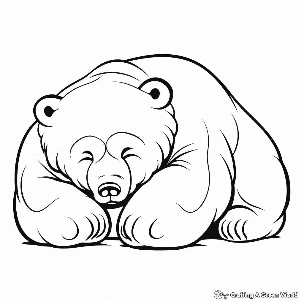 Large Sleeping Bear Outline Coloring Pages 3