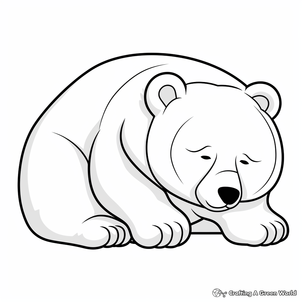 Large Sleeping Bear Outline Coloring Pages 4