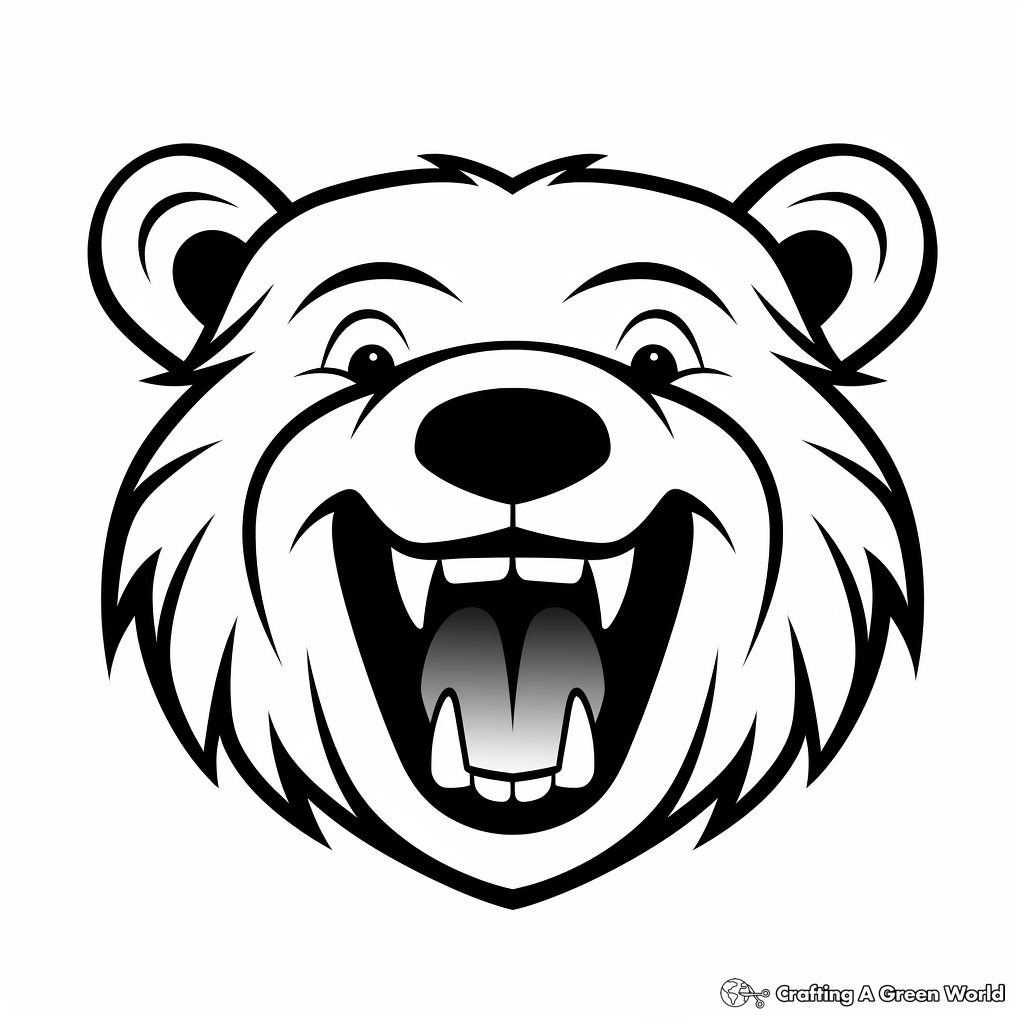 Laughing Bear Face Coloring Pages to Lift Your Spirits 1