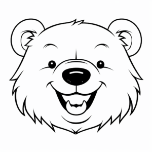 Laughing Bear Face Coloring Pages to Lift Your Spirits 3