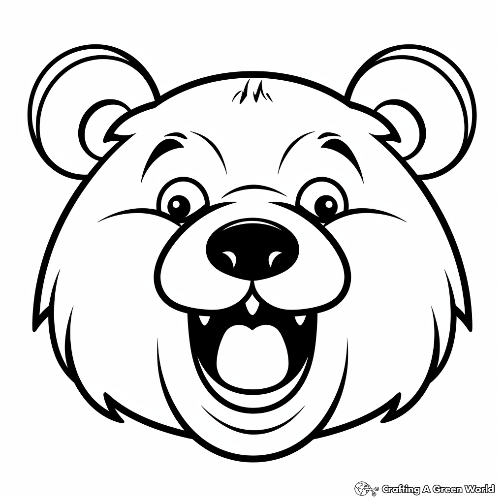 Laughing Bear Face Coloring Pages to Lift Your Spirits 4