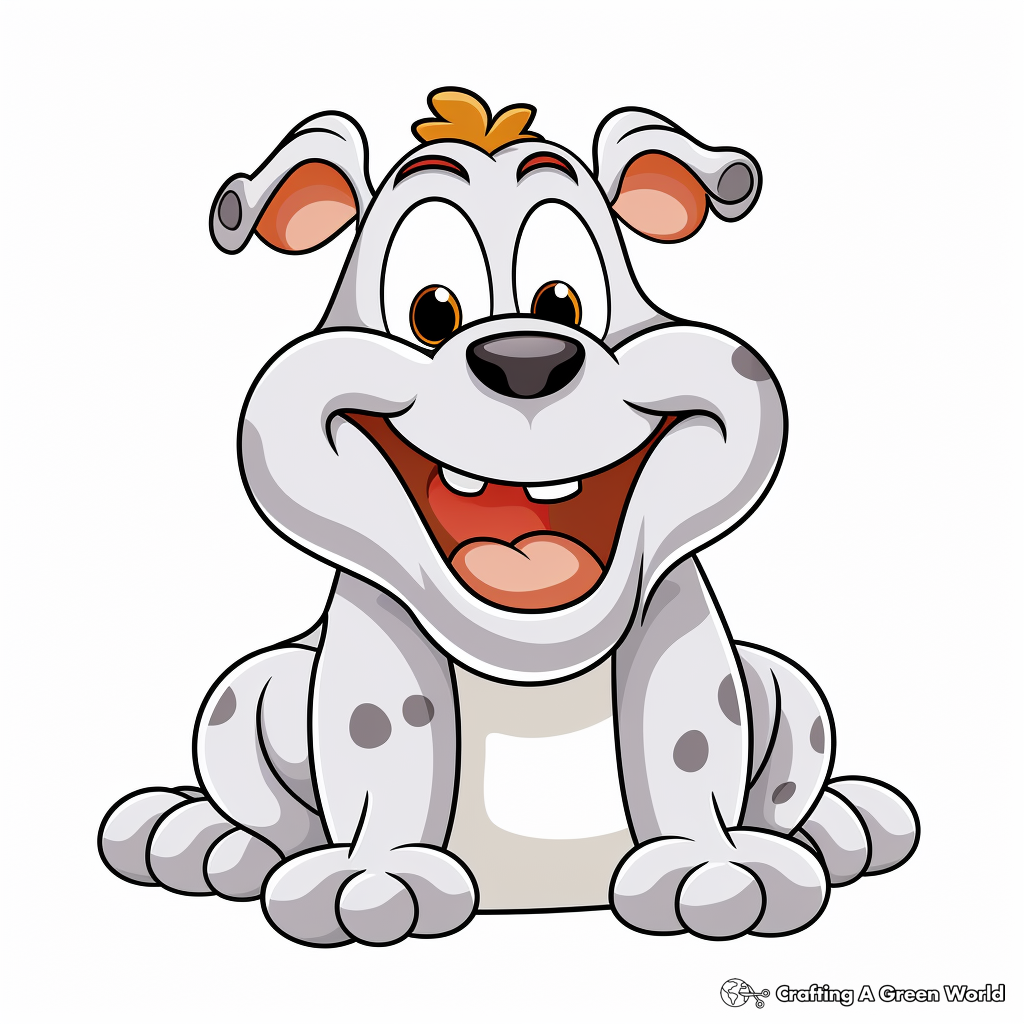 Laughing Cartoon Hippo with Big Eyes Coloring Pages 4