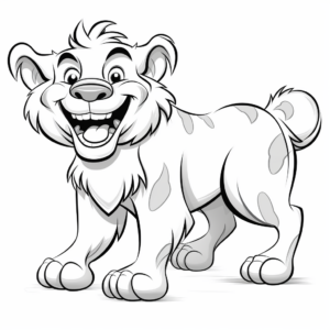 Laughing Cartoon Hyena Coloring Pages 1