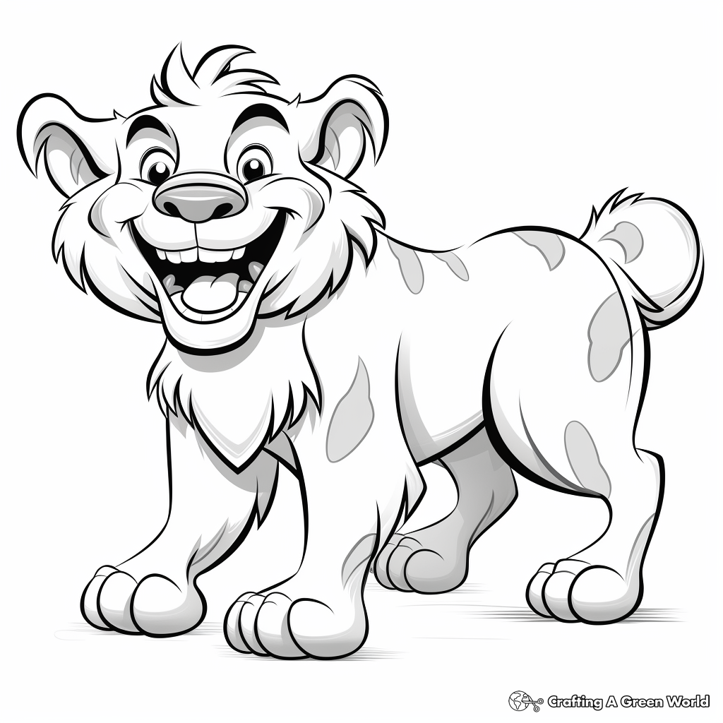Laughing Cartoon Hyena Coloring Pages 1
