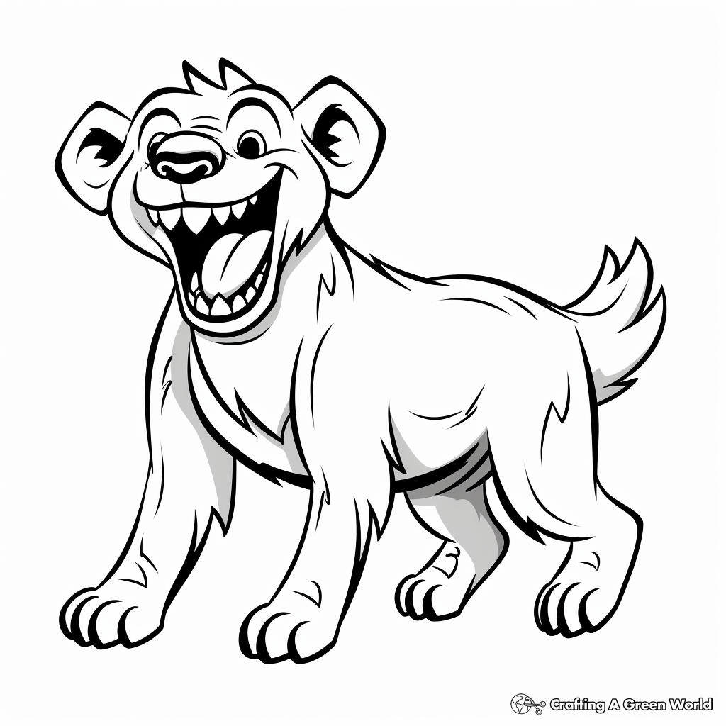 Laughing Cartoon Hyena Coloring Pages 2
