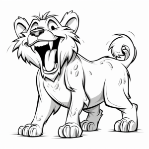 Laughing Cartoon Hyena Coloring Pages 4