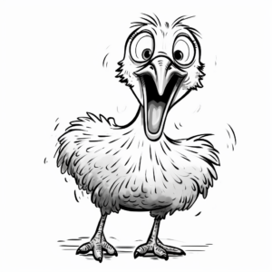 Laughing Emu: Funny and Cute Emu Coloring Pages 1