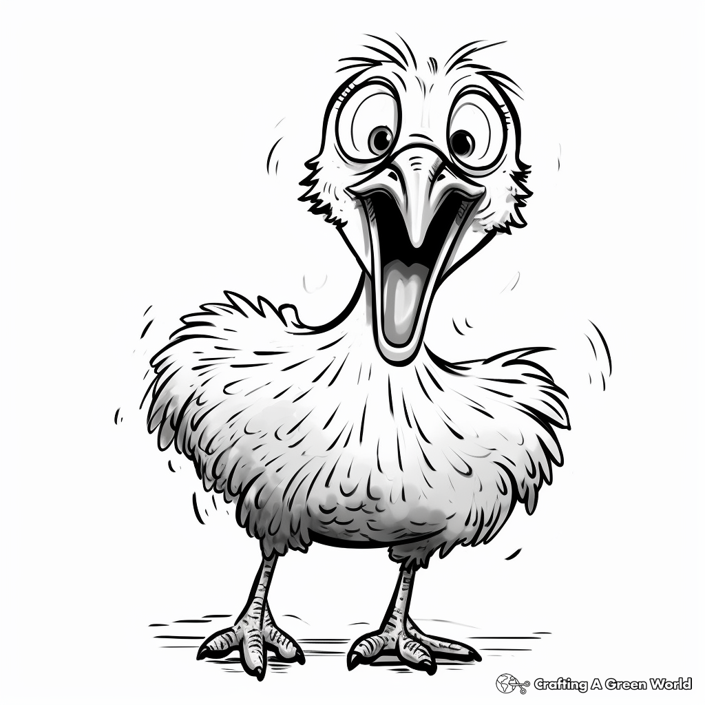 Laughing Emu: Funny and Cute Emu Coloring Pages 1