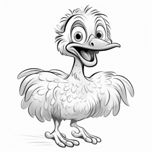Laughing Emu: Funny and Cute Emu Coloring Pages 2