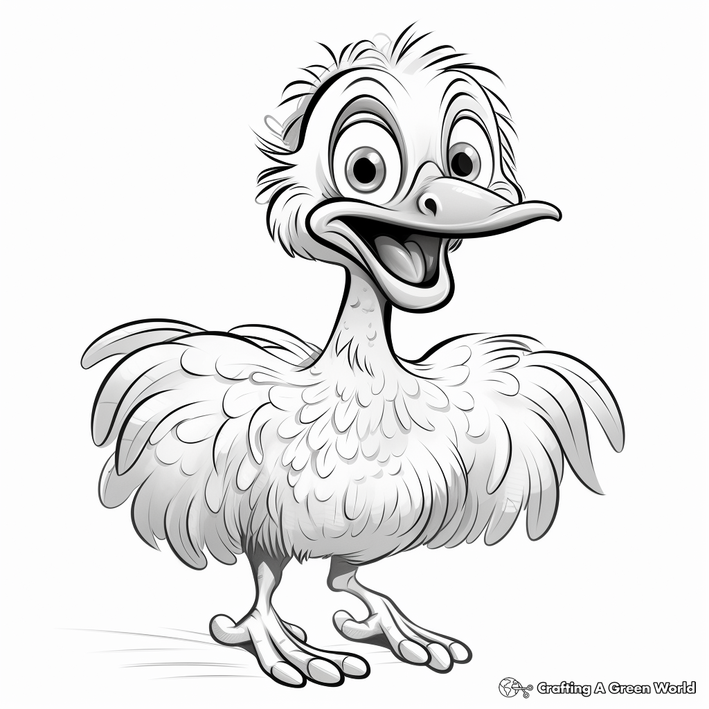 Laughing Emu: Funny and Cute Emu Coloring Pages 2
