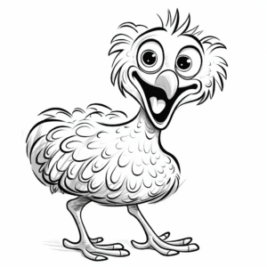 Laughing Emu: Funny and Cute Emu Coloring Pages 3