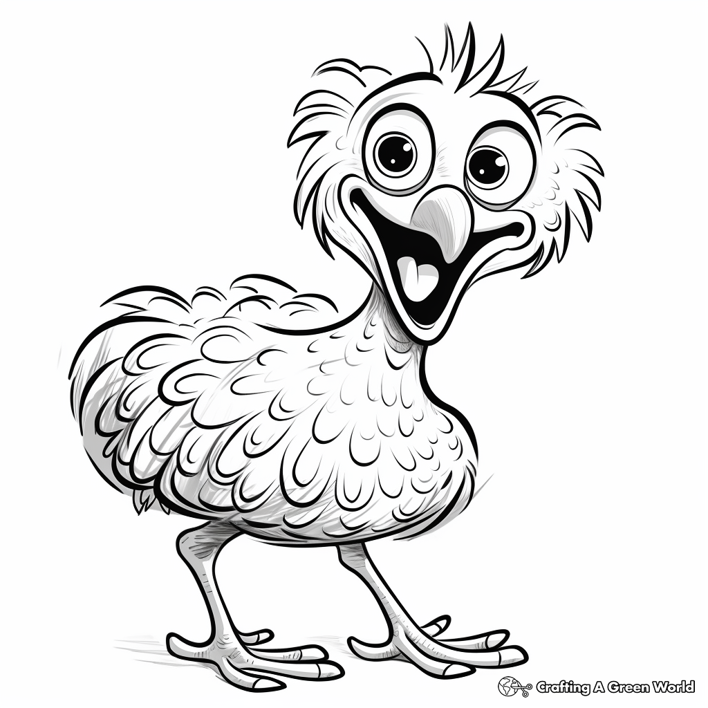 Laughing Emu: Funny and Cute Emu Coloring Pages 4