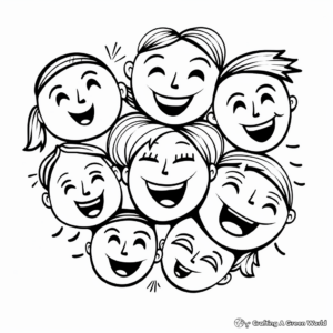 Laughing Faces April Fools Coloring Pages 1