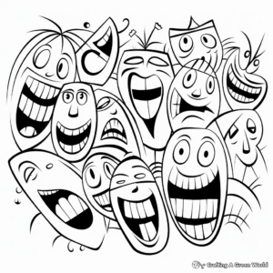 Laughing Faces April Fools Coloring Pages 2