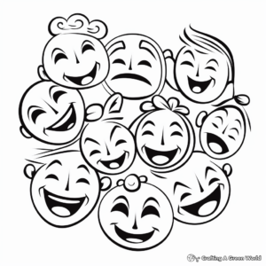 Laughing Faces April Fools Coloring Pages 3