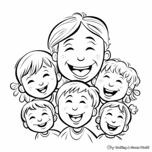 Laughing Faces April Fools Coloring Pages 4