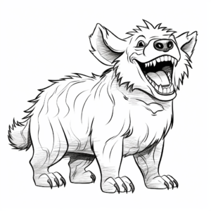 Laughing Hyena Circus Animal Coloring Pages 1