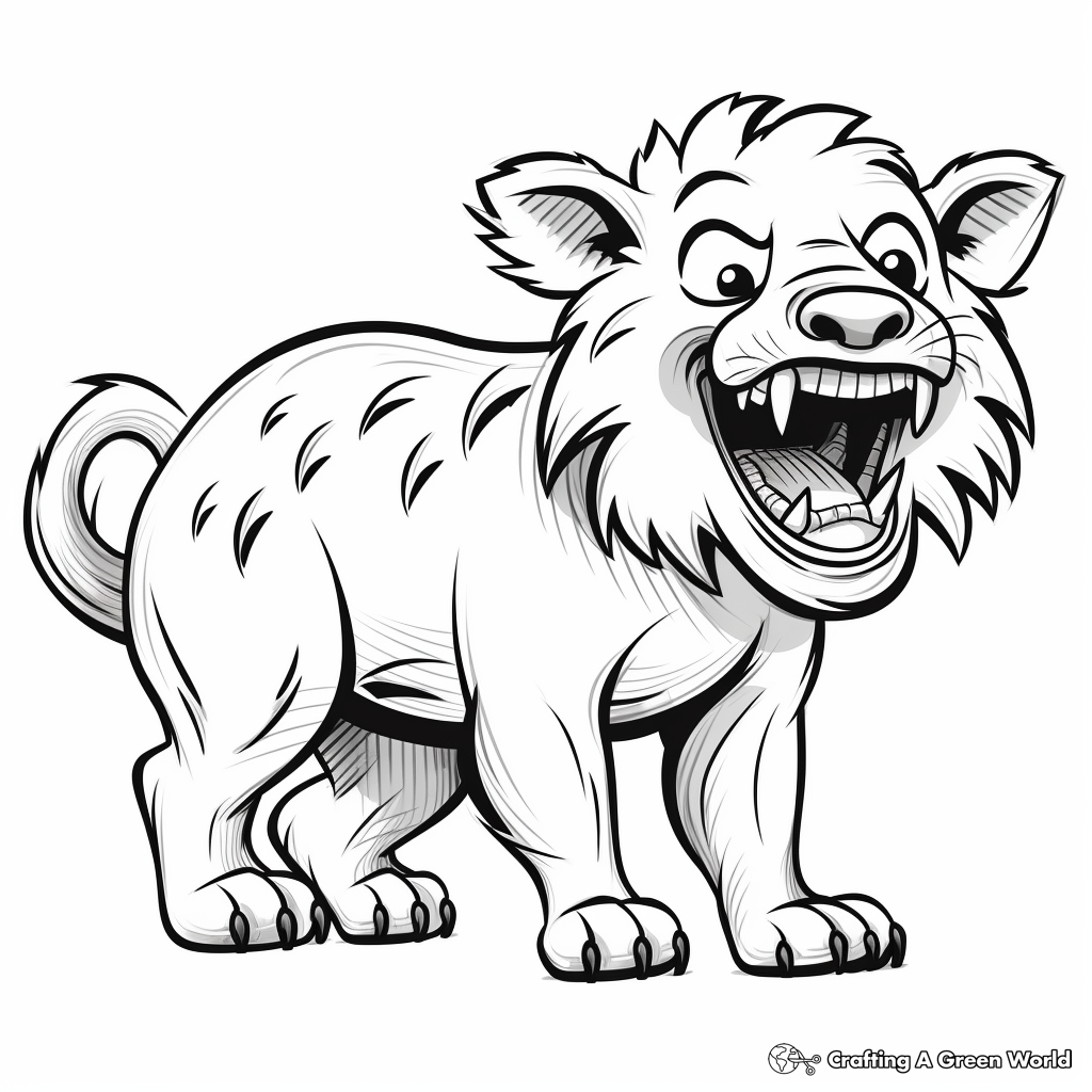 Laughing Hyena Circus Animal Coloring Pages 3