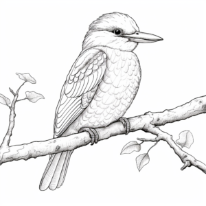Laughing Kookaburra Kingfisher Coloring Pages 2