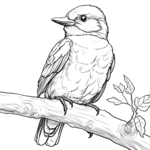 Laughing Kookaburra Kingfisher Coloring Pages 3